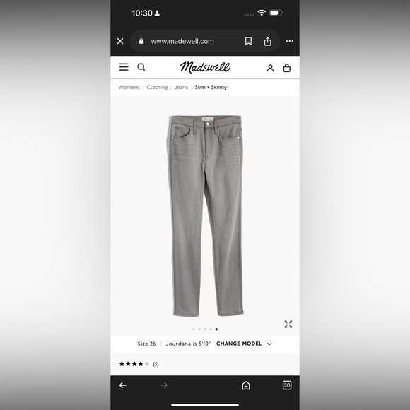 BNWT Madewell High Rise Skinny Crop Jeans $138 size 25 - Picture 3 of 11